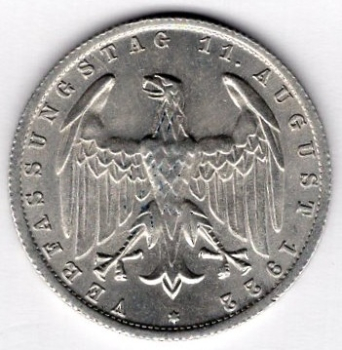 3 Mark 1922 J Weimar Republic Constitution Day