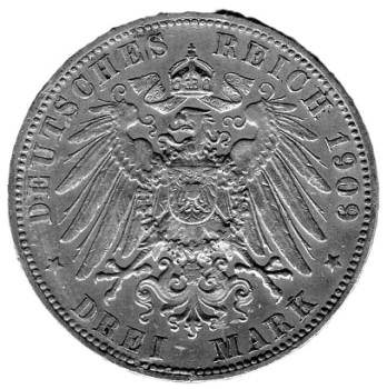 3 Mark Hamburg 1909 Silbermünze