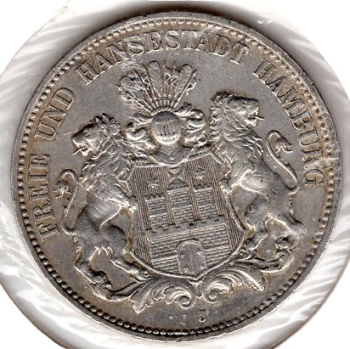 3 Mark Hamburg 1909 Silbermünze