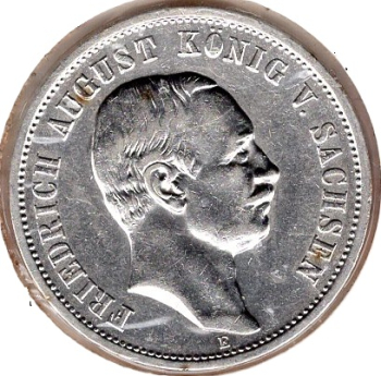 3 Mark Sachsen 1909 Friedrich August