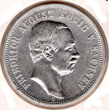 3 Mark Saxony 1910 Friedrich August silver coin