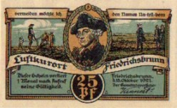 06507 Friedrichsbrunn Städtenotgeld 25 Pfennige 1921
