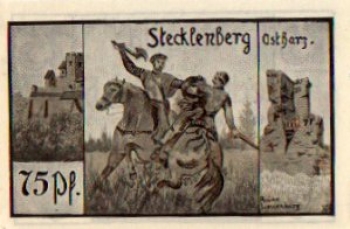 06507 Stecklenberg Städtenotgeld Wert 75 Pfennige Ruine Lauenburg 1921