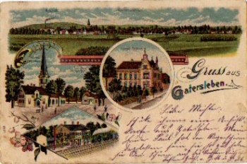 06466 Gatersleben Litho Postamt Bahnhof o 2.10.1902