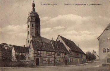 06526 Sangerhausen Jacobikirche und Unterer Markt o 16.3.1915