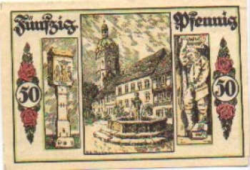 06526 Sangerhausen, city emergency money, value 50 pfennigs 1921
