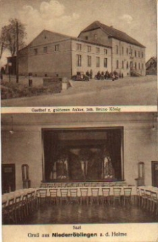 06542 Niederroblingen Gasthof zum goldenen Anker Allstedt o 22.2.1929