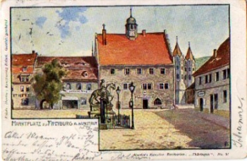 06632 Freyburg Marktplatz Künstlerkarte o 17.9.1902