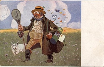 Man catches butterflies dog o 25.5.1917