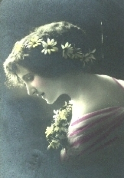 Young woman with flowers serial card POR No. 603/6 o 31.7.1921