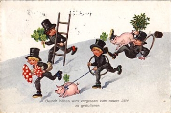 Pigs with chimney sweepers, o 31.12.1926