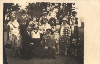 Harmonika-Spieler, Echtfoto, gebr. 1928
