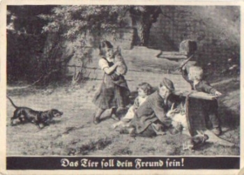 Dachshund, children with rabbits o September 20, 1932