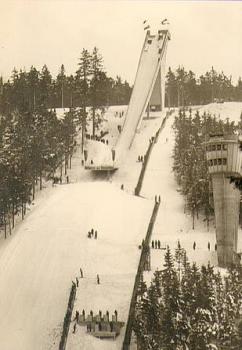 98559 Oberhof ski jump at the Rennsteig in winter *1965