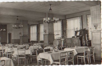 08349 Johanngeorgenstadt HO Wismut Restaurant "Glueck Auf" interior with jazz band o 1960
