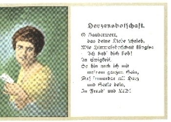 Young girl with a letter artist card o 5.11.1917