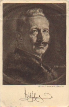 Kaiser Wilhelm II, artist card K. Bauer, o June 14, 1916