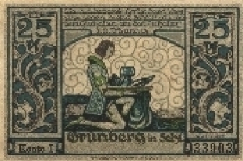 Grünberg emergency money Silesia voucher for 25 Pf. No. 33903 around 1920