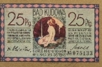 Bad Kudowa Silesia  Emergency money over 25 Pf., No. 075133 around 1920