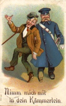 Police policeman with drunk drunkenness o1908