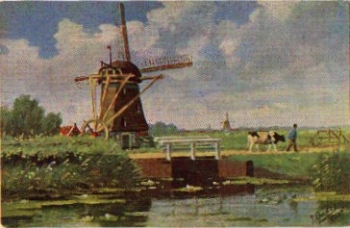 Windmill artist card J. Ondes * ca. 1910