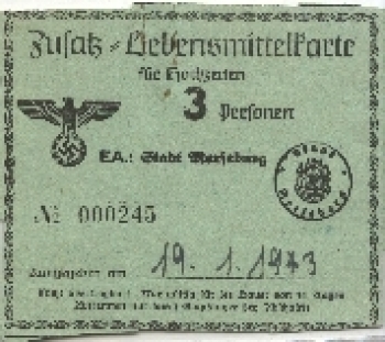 Merseburg additional food card No. 000245, January 19, 1943