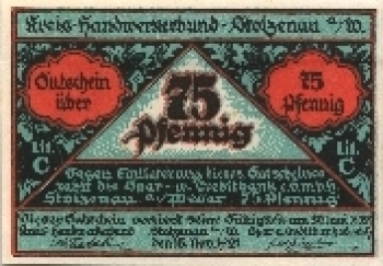 31592 Stolzenau Weser  Notgeld 75 Pfennig 1922