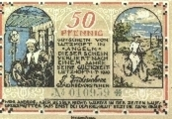 24977 Lutzhoft Emergency money voucher for 55 Pf. No. 010959 1920
