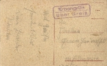 07985 Erbengruen via Greiz post office postmark o around 1930