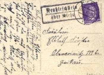 01594 Neuhirschstein Landpoststempel o 15.6.1943