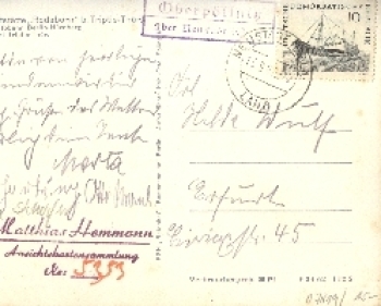07819 Oberpollnitz country postmark o September 13, 1962 on postcard Oberpollnitz via Neustadt