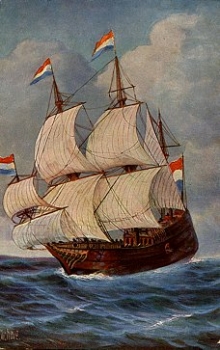 Dutch West Indies Sailing Ship artist's card * ca. 1910