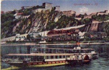 Rhine steamship on the Ehrenstein, * approx. 1910