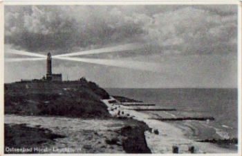 Horst Ostseebad lighthouse and beach Pomerania *approx. 1940