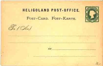 Helgoland Ganzsache 5 Pfennig 2mm Einriss