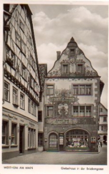 97877 Wertheim Giebelhaus in der Brueckengasse *ca. 1950