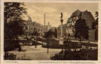 08412 Werdau Johannisplatz mit Kriegerdenkmal gebr. 27.5.1917