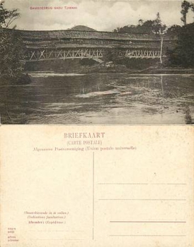 Java Tjimahi Bamboo Bridge Near the Dutch East Indies Hindia-Belanda *ca. 1910