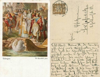 Richard Wagner Lohengrin artist card Hauschild o 11/23/1924