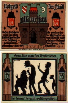 08371 Glauchau city emergency money worth 75 pfennigs No. 3 1921