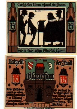 08371 Glauchau, city emergency money, worth 75 pfennigs, No. 4, 1921