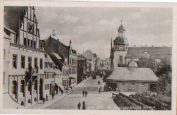 08371 Glauchau Leipziger Strasse mit Post  *ca. 1930