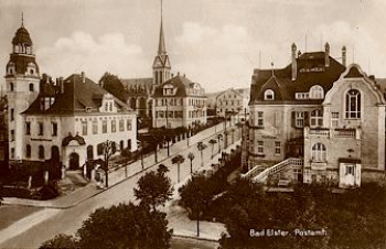 08645 Bad Elster Postamt  Lithfassäule * ca. 1910
