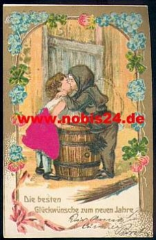 Chimney sweep embossing card fabric ablation used circa 1905