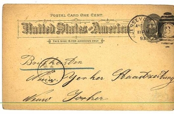 Jersey USA postal stationery o 3.8.1893