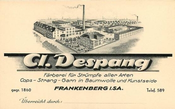 Frankenberg sa. Färberei Despang