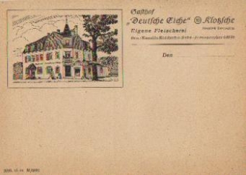 Klotzsche Dresden Inn "German Oak" Litho *approx. 1910