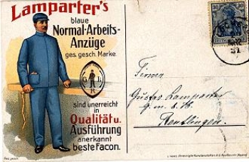 Work suits Lamparter's advertisement o 26.3.1921