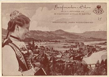 83646 Bad Tolz stamp show occasion card o December 16, 1938