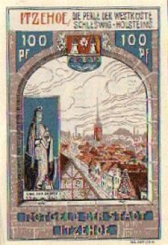 25524 Itzehoe city emergency money 100 pfennigs "Charlemagne" 1921